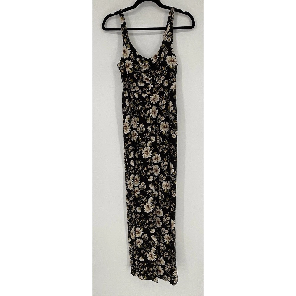 Live To Be Spoiled Jumpsuit Romper Women Small Floral Cottagecore Garden Pockets